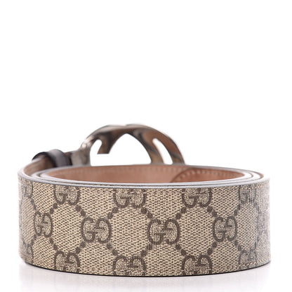 Gucci GG Supreme Monogram Selleria Calfskin Interlocking G 40mm Belt 90 36 Beige Ebony Cocoa 3 of 6