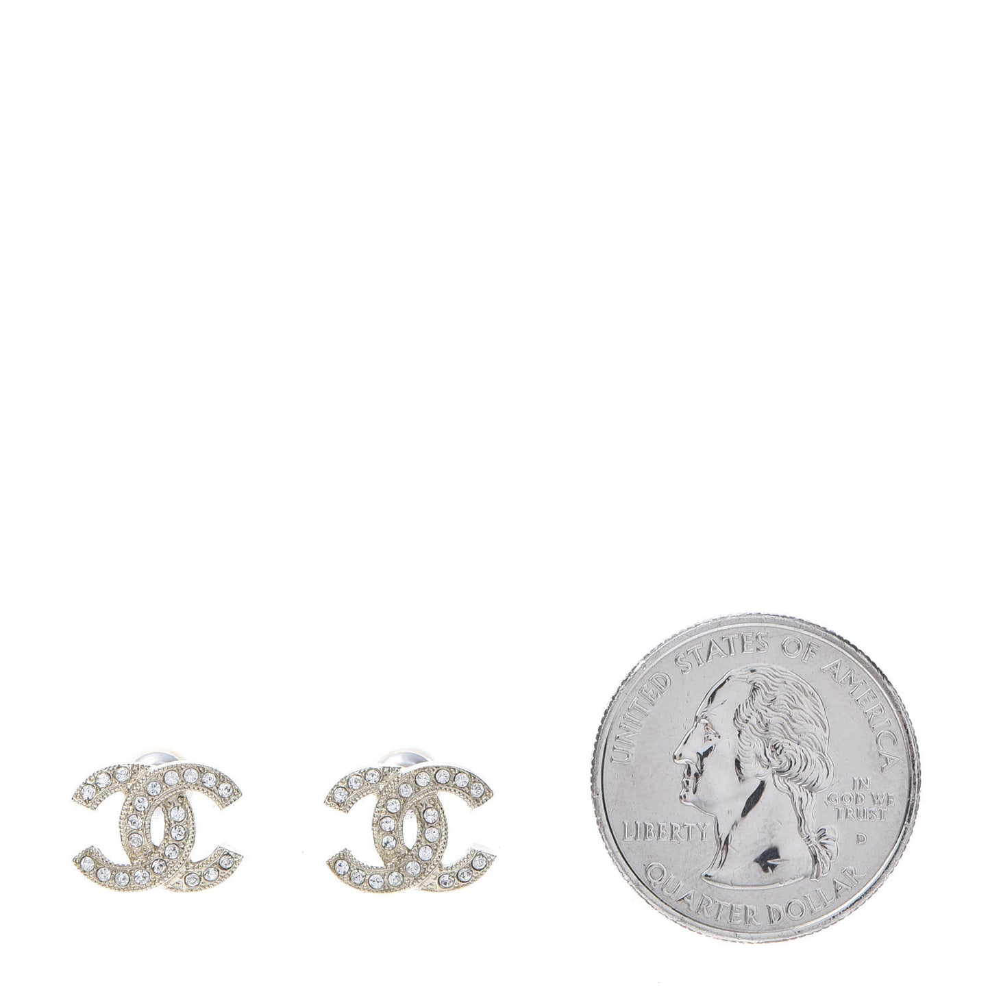 Crystal Timeless CC Earrings Light Gold