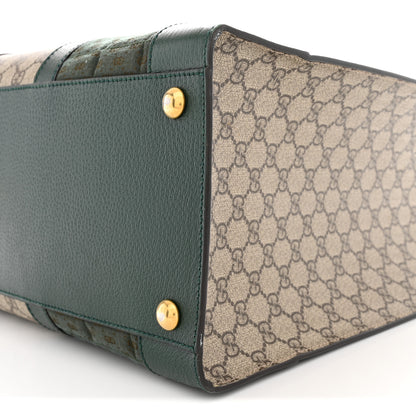 Gucci Monogram GG Mignon Textured Dollar Calfskin GG Supreme Monogram Quilted Mini GG Large Tote Bag Green Beige Ebony 10 of 11