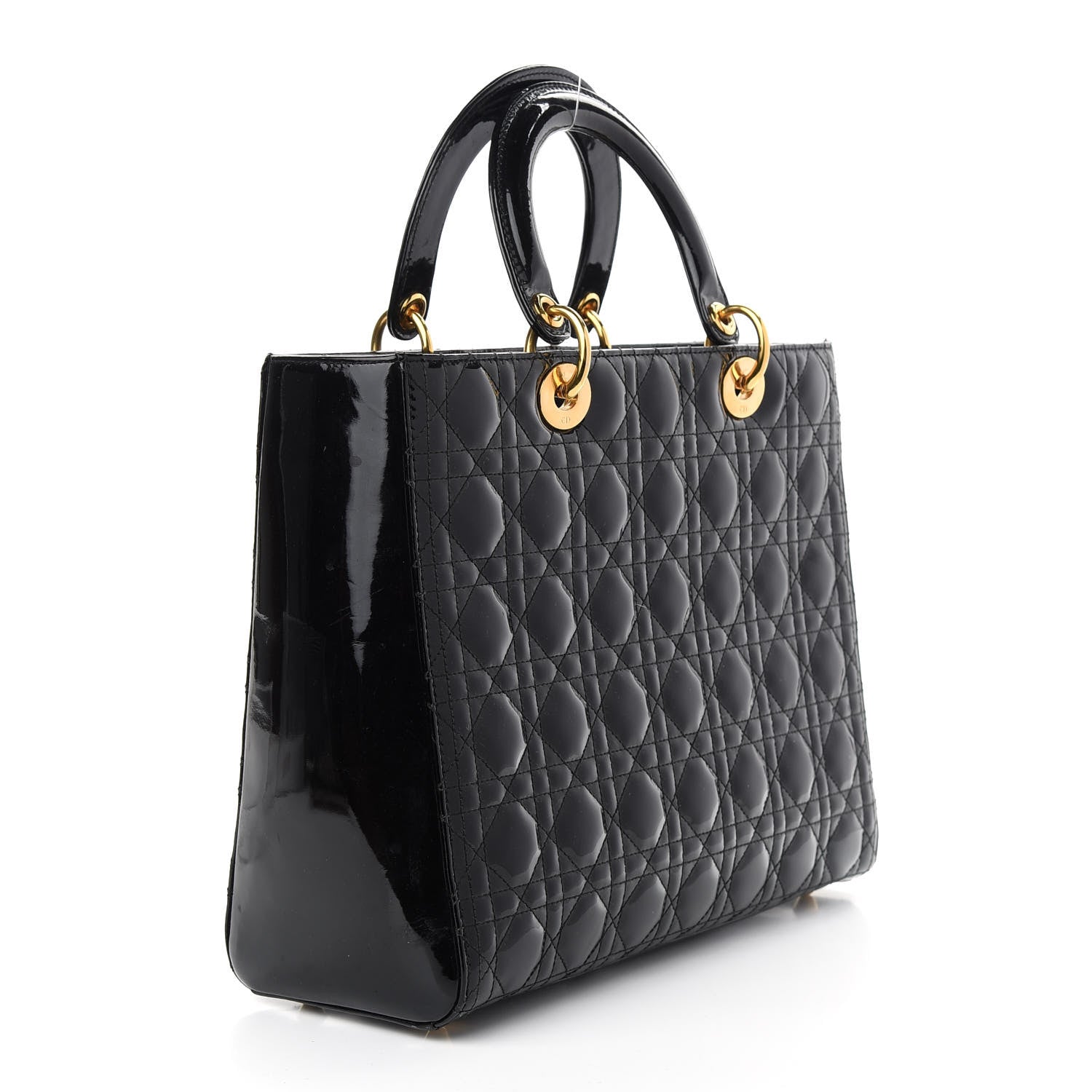 Christian Dior Patent Cannage Large Lady Dior Black 3 of 10