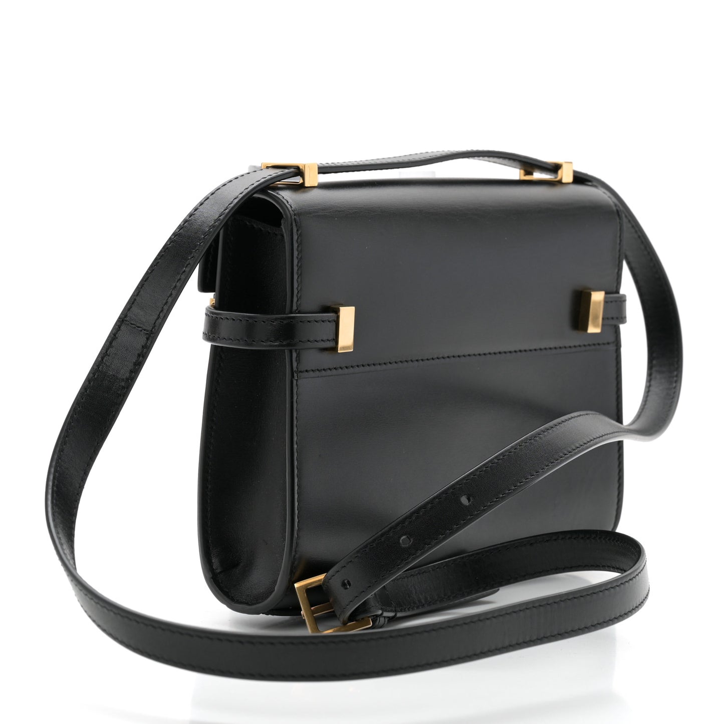 Smooth Calfskin Mini Manhattan Shoulder Bag Black
