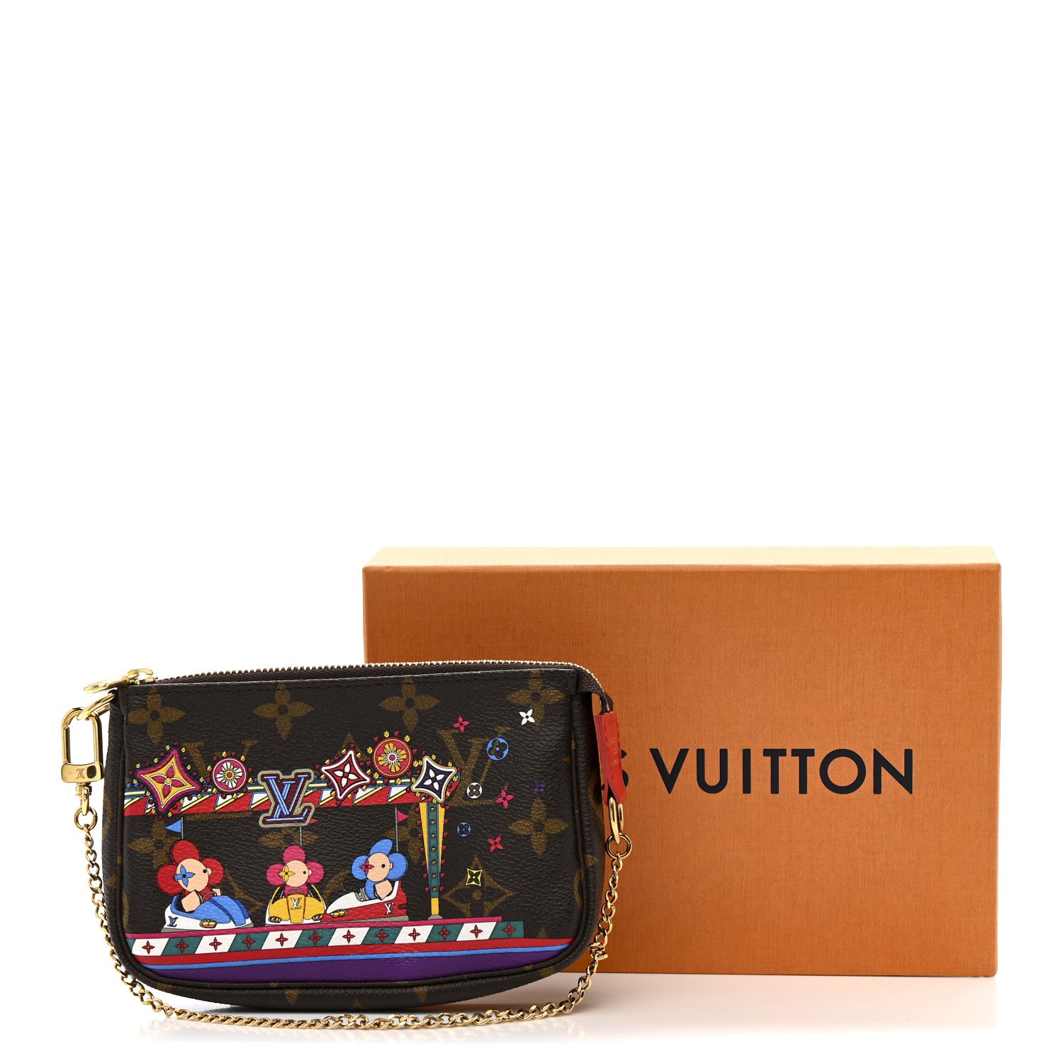 Louis Vuitton Monogram 2020 Christmas Animation Bumper Cars Mini Pochette Accessories Coquelicot 10 of 10