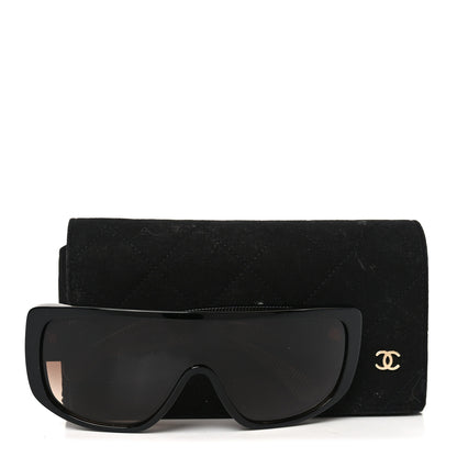 Chanel Acetate Shield Sunglasses 5495 Black 7 of 7