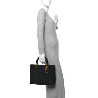 Christian Dior Nylon Cannage Large Lady Dior Black 2 of 9
