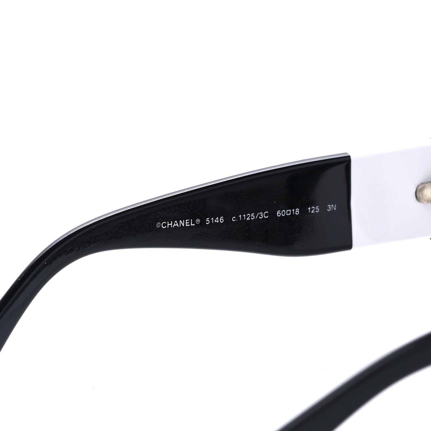 Chanel Acetate CC Lace Effect Sunglasses 5146 Black White 5 of 8