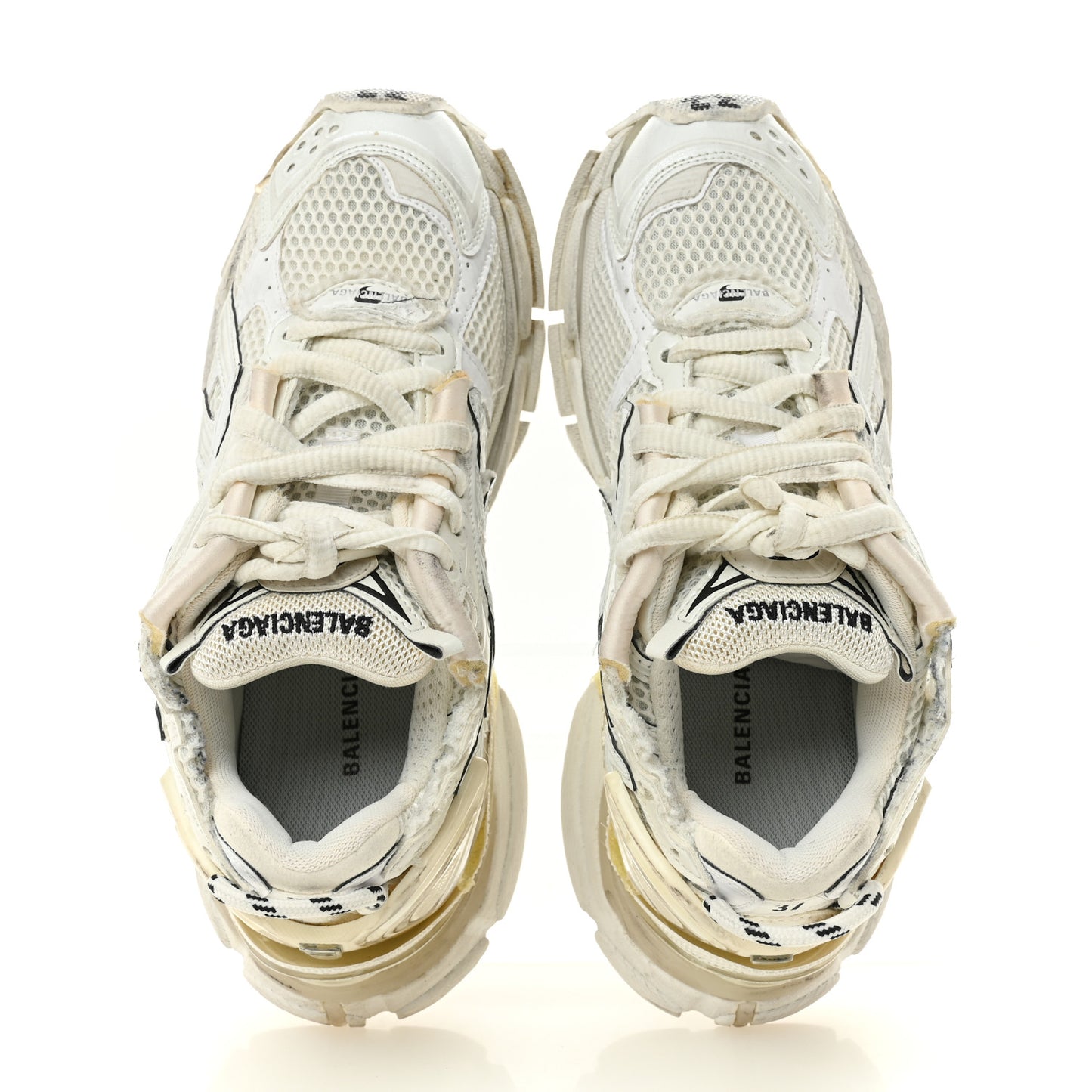 Mesh Rubber Monocolor Womens Runner Sneakers 37 White