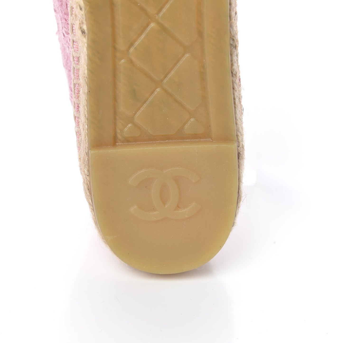 Tweed Patent CC Espadrilles 41 Pink Black