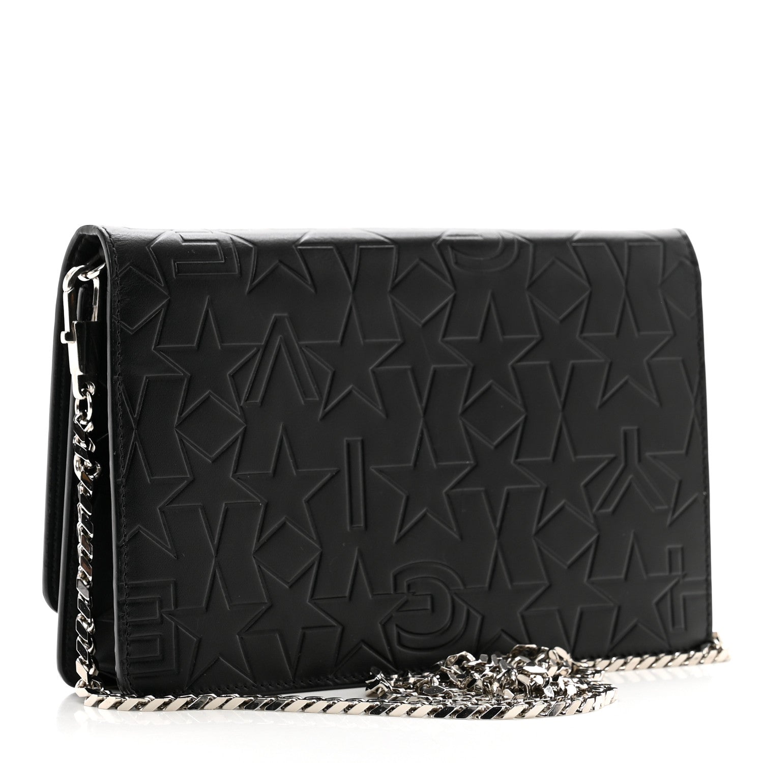 Givenchy Calfskin Star Embossed Chain Wallet Black 3 of 11
