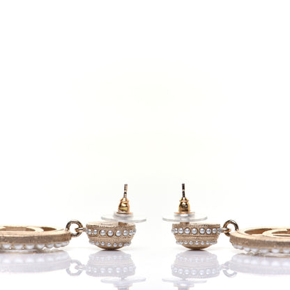 Chanel Pearl CC Drop Earrings Light Gold 6 of 8