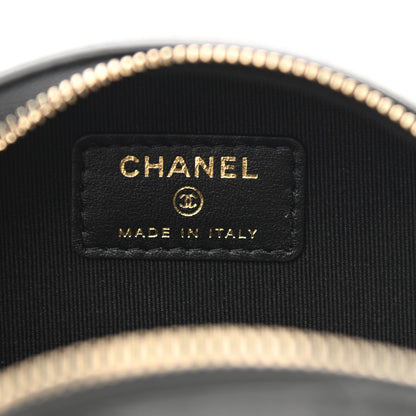 Chanel Lambskin Quilted Pillow Crush Round Clutch With Chain Black 6 of 11