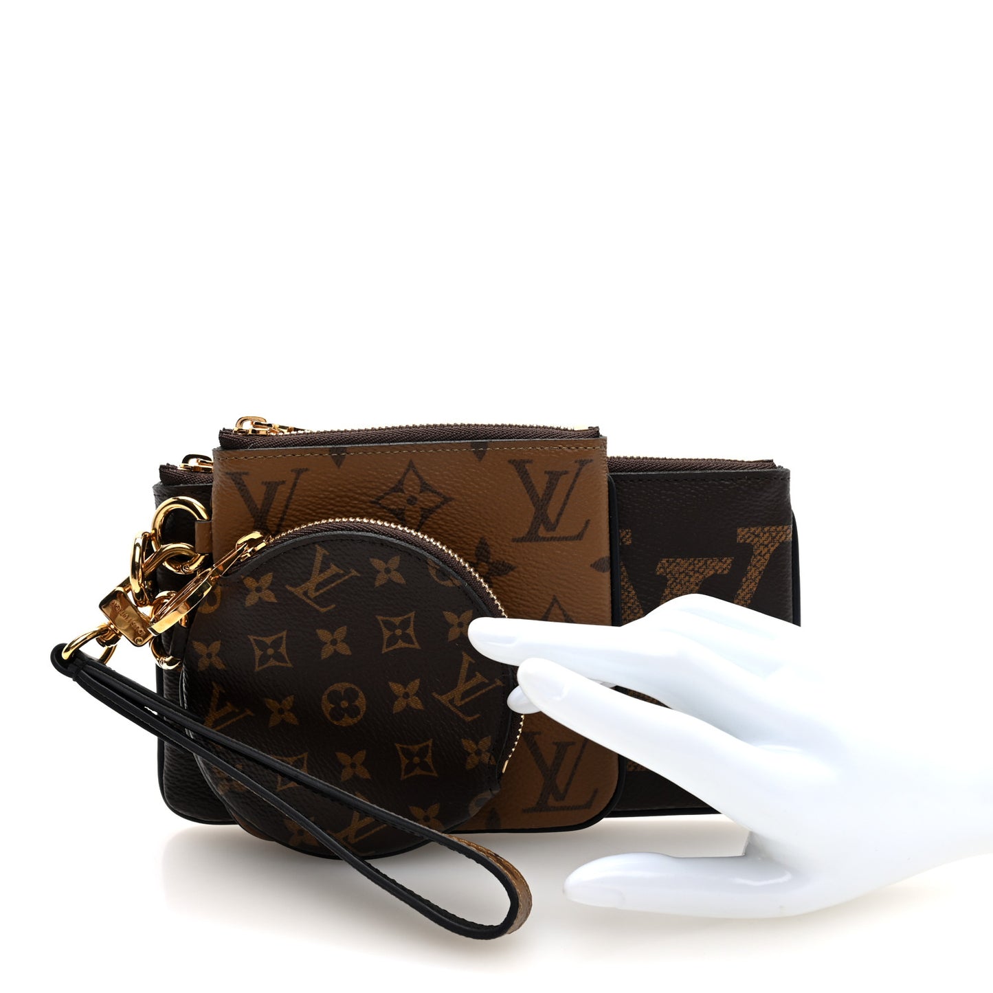 Reverse Monogram Giant Trio Pouch