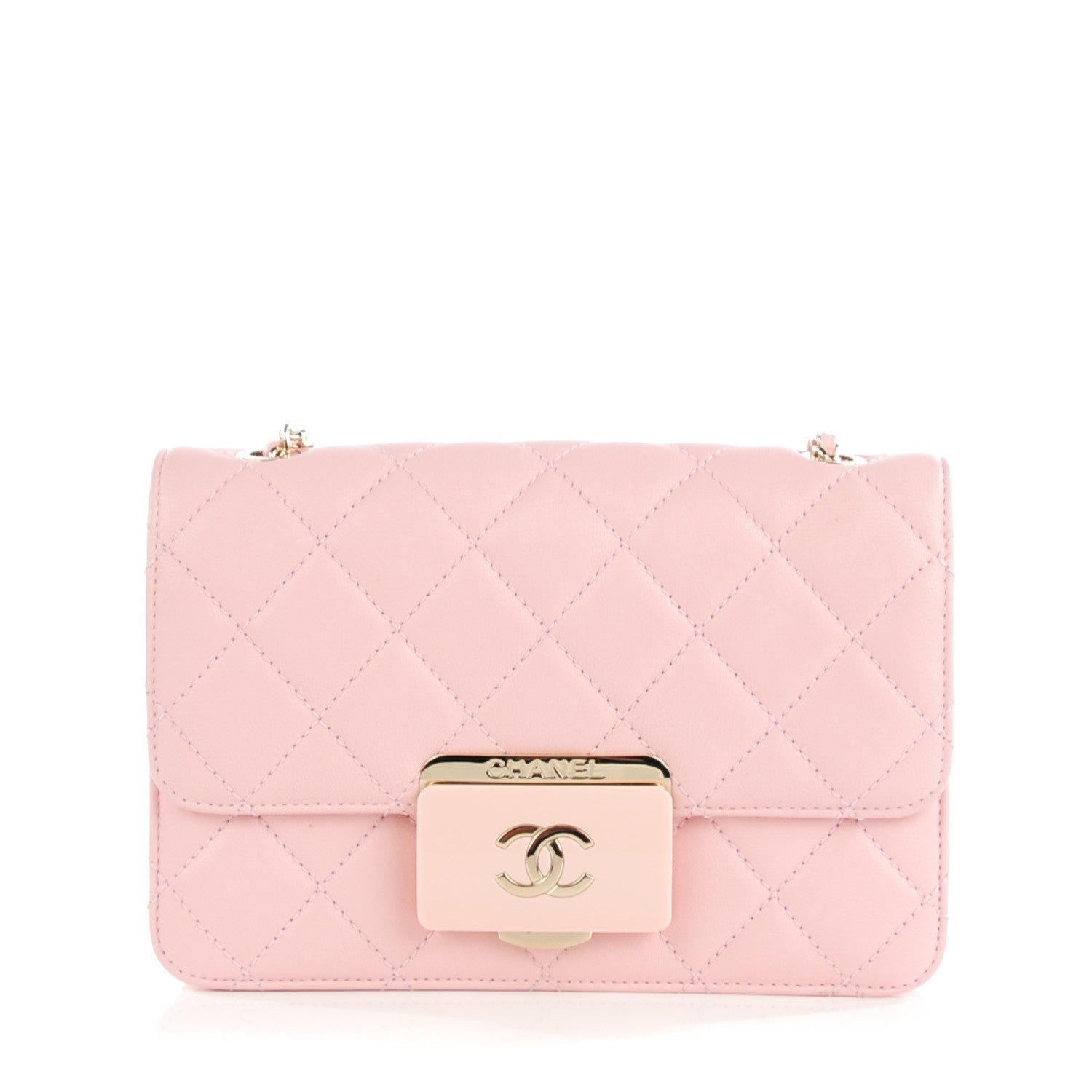 Chanel Sheepskin Quilted Mini Beauty Lock Flap Pink 1 of 7
