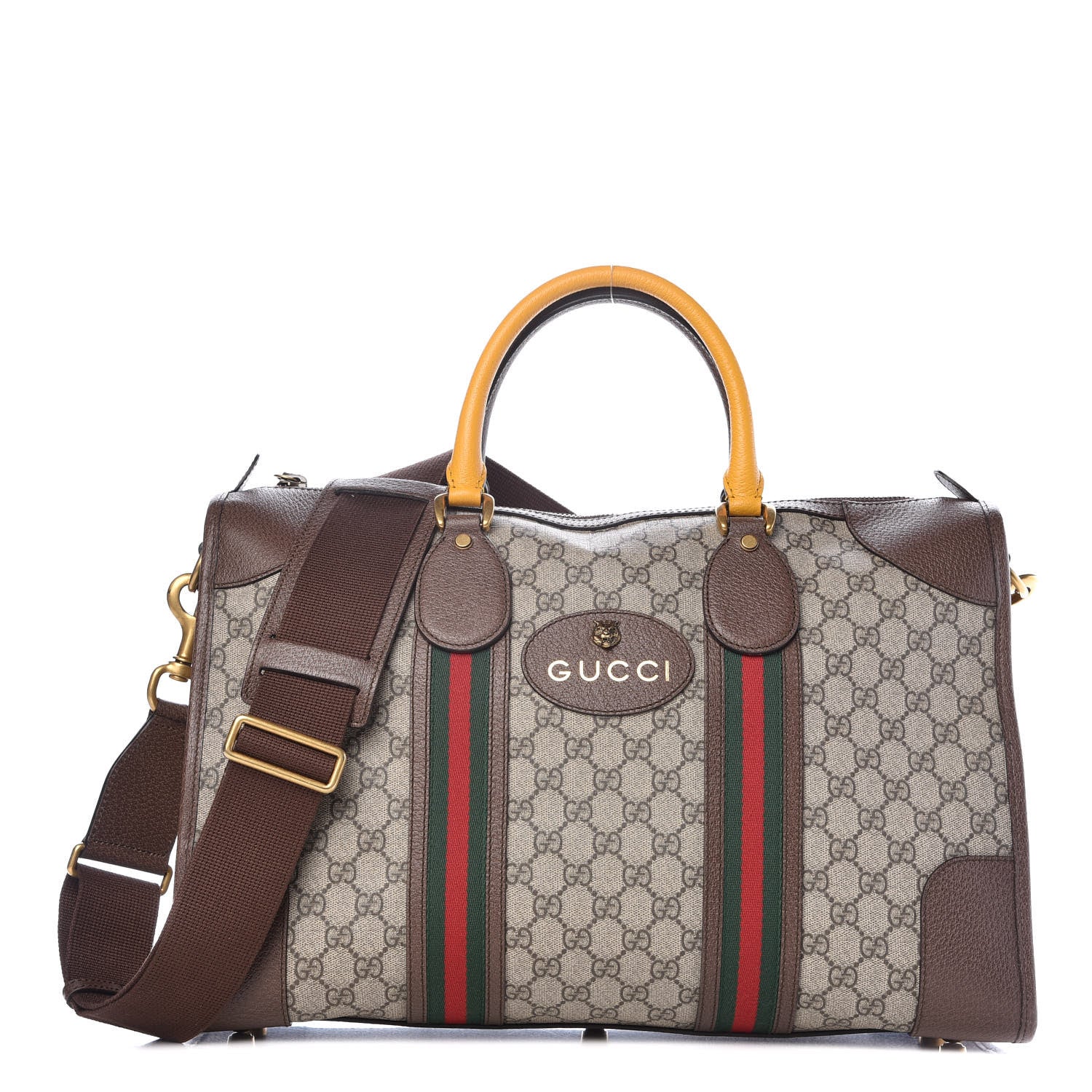 Gucci Soft GG Supreme Monogram Web Neo Vintage Duffle Bag Beige New Acero Crop 1 of 13