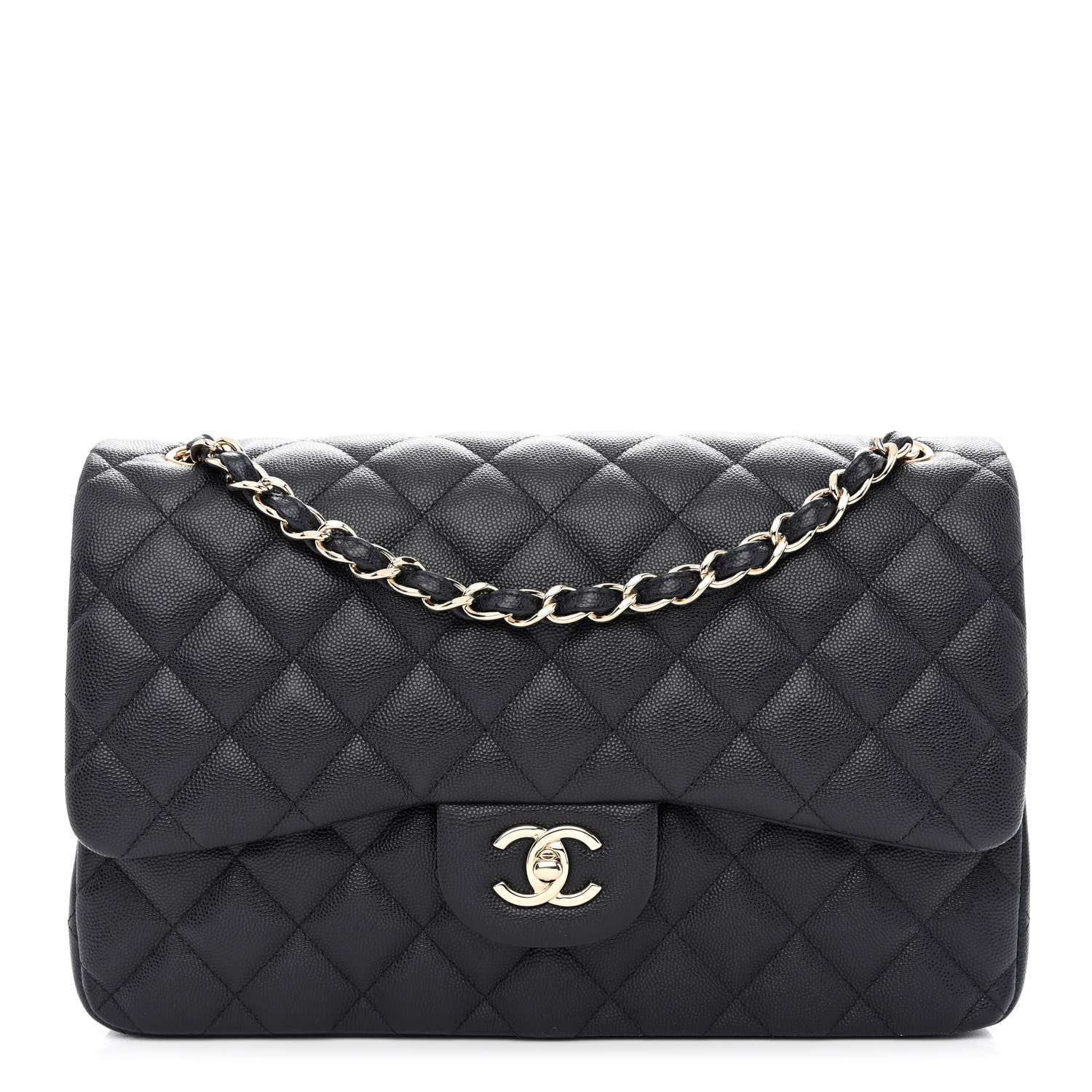 Chanel Caviar Quilted Jumbo Double Flap Navy Blue 1 of 11