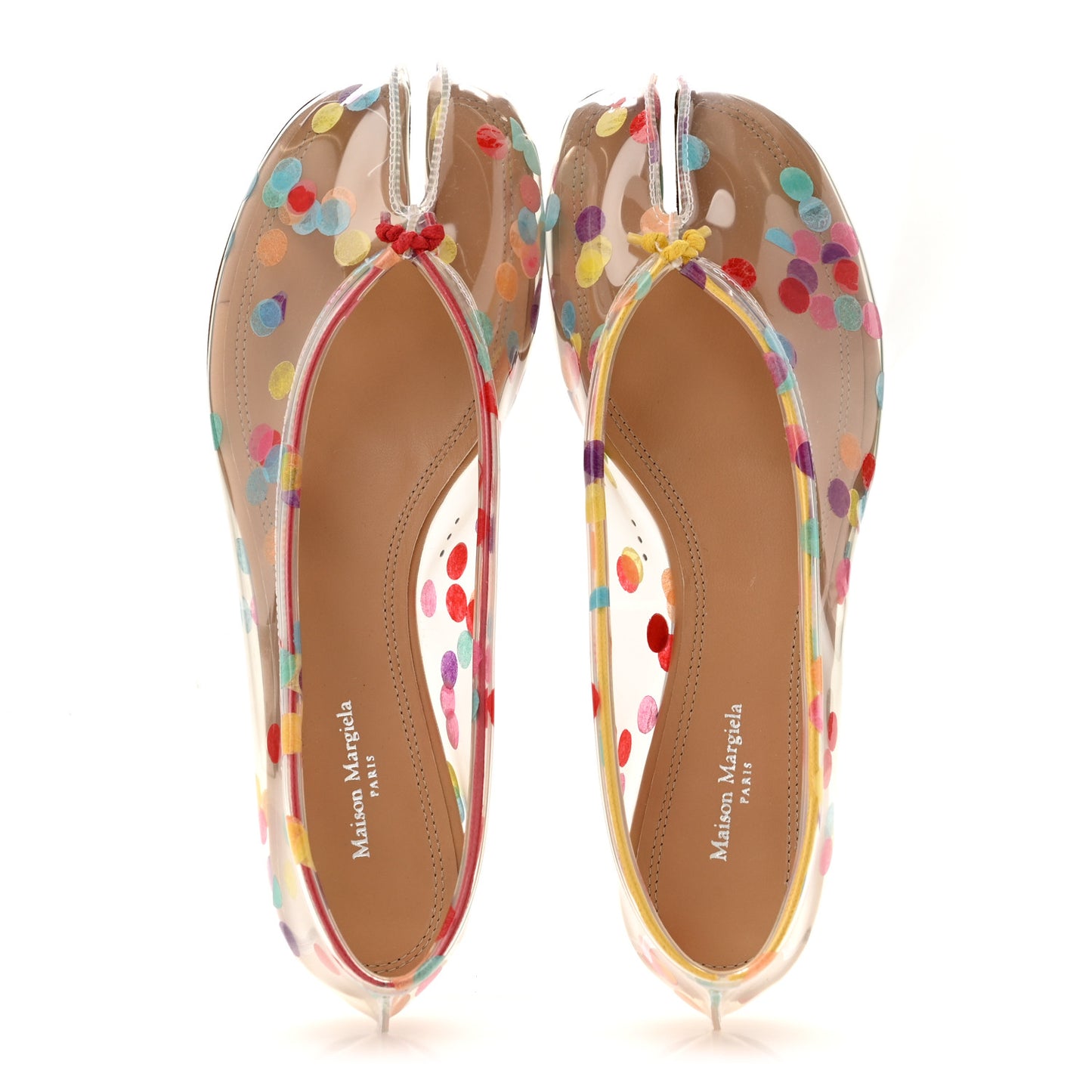 PVC Confetti Printed Tabi Ballerina Flats 37 Multicolor