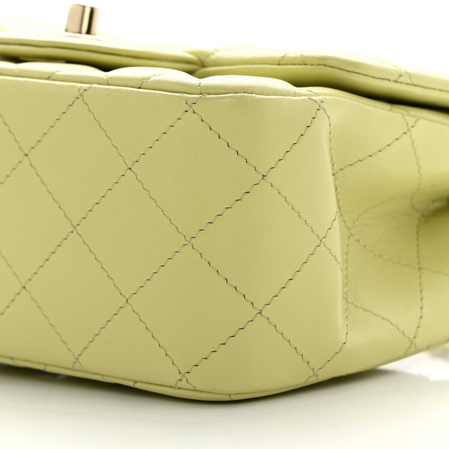 Lambskin Quilted Mini Square Flap Green