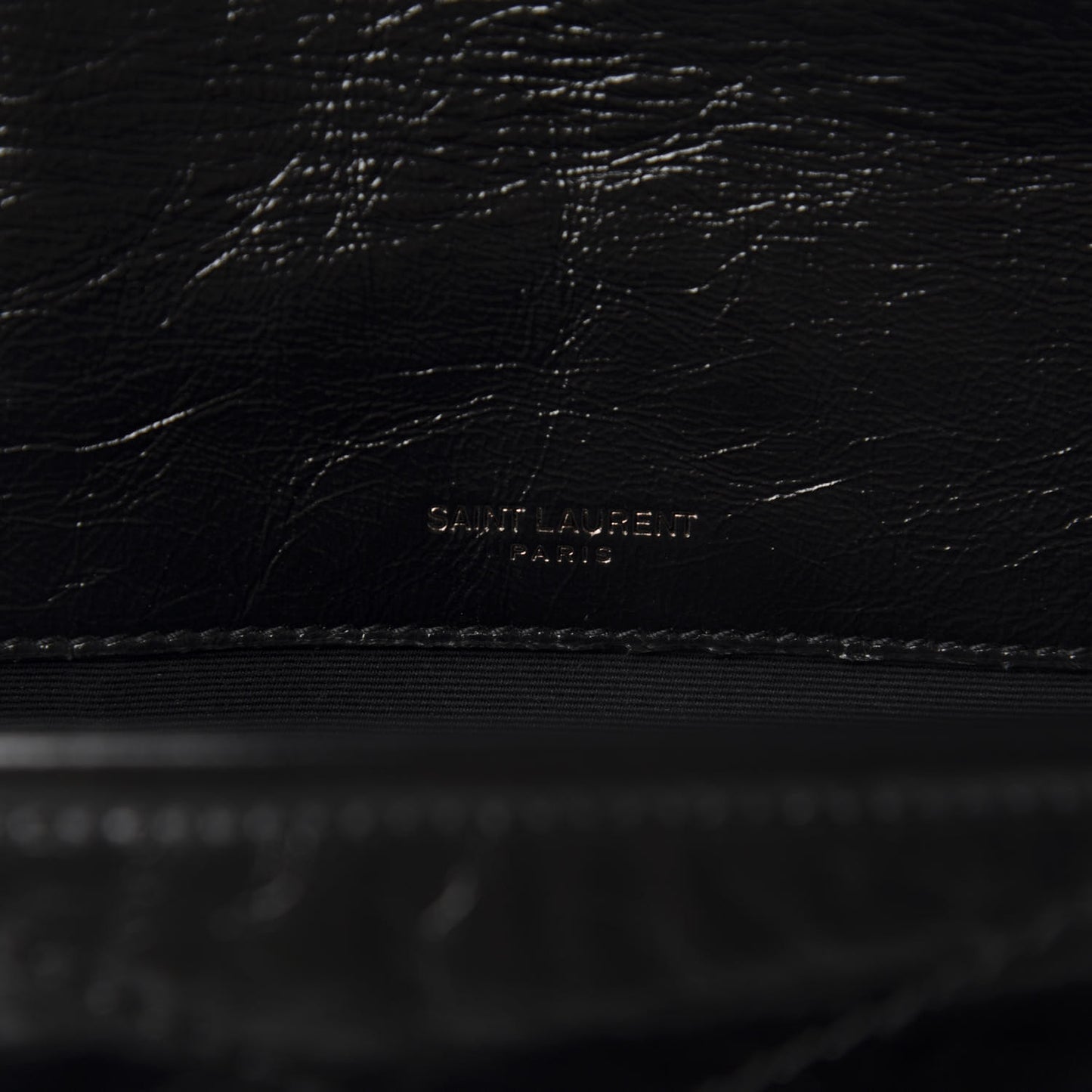 Crinkled Calfskin Matelasse Monogram Baby Niki Chain Satchel Black
