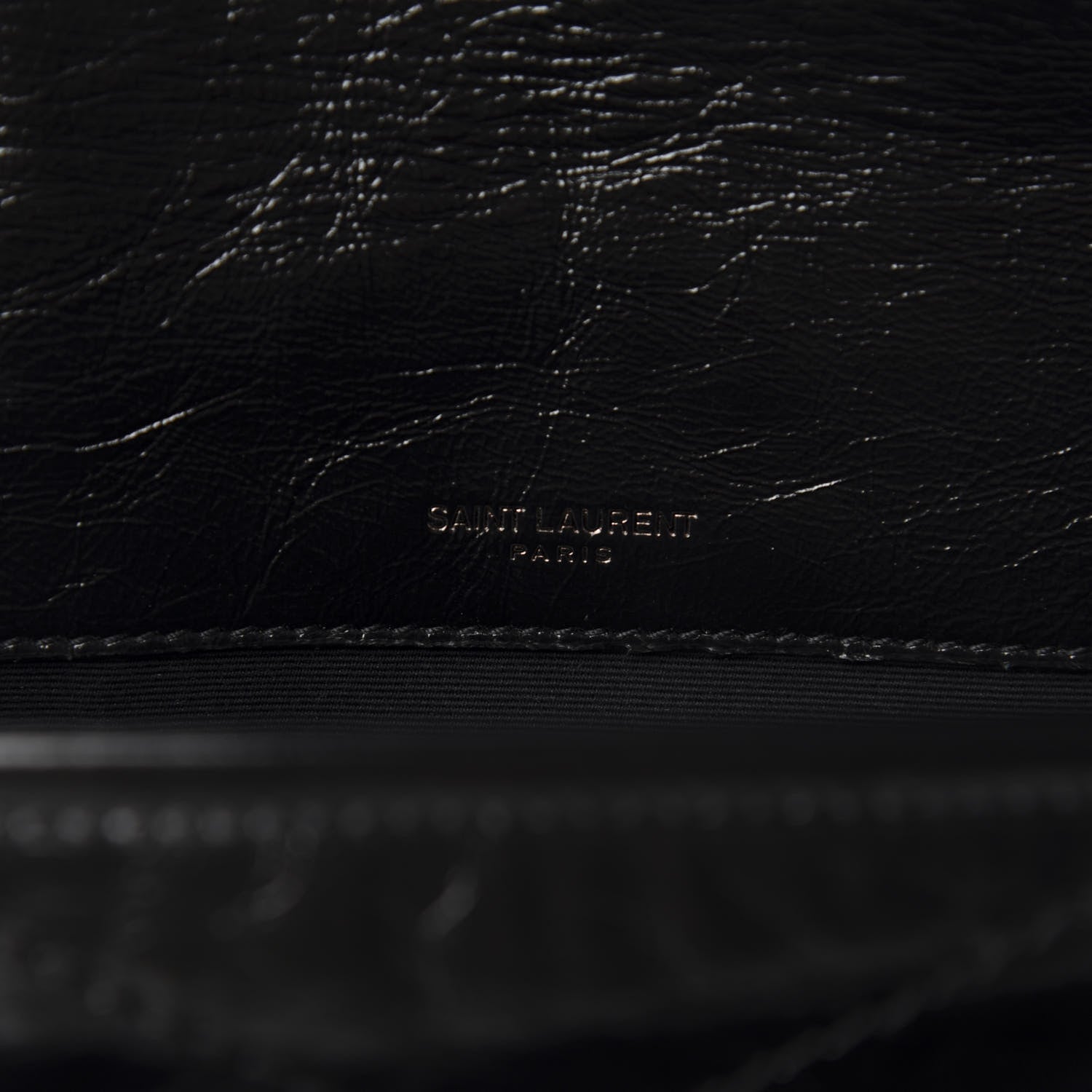 Saint Laurent Crinkled Calfskin Matelasse Monogram Baby Niki Chain Satchel Black 13 of 15