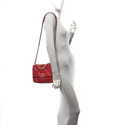 Chanel Goatskin Quilted Medium Chanel 19 Flap Red 2 of 10