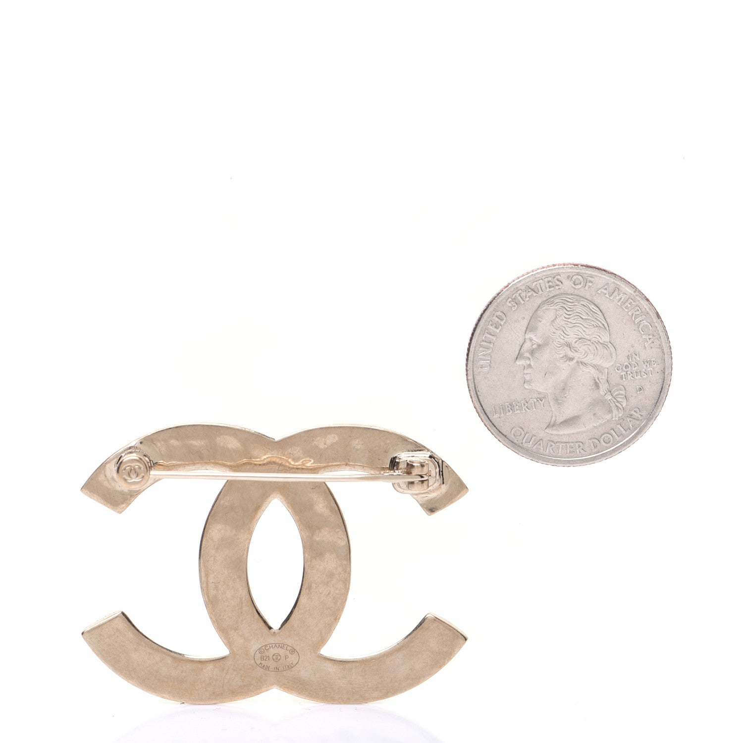 Chanel Metal CC Diamond Quilted Brooch Light Gold 2 of 7