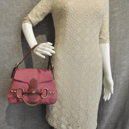 Gucci Monogram Horsebit Flap Bag Fuchsia 2 of 10