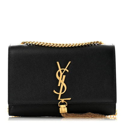Saint Laurent Grain De Poudre Small Classic Monogram Kate Tassel Satchel Black 1 of 11