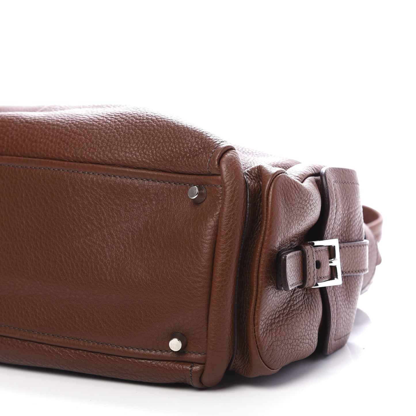 Vitello Daino Buckle Shoulder Bag Tabacco