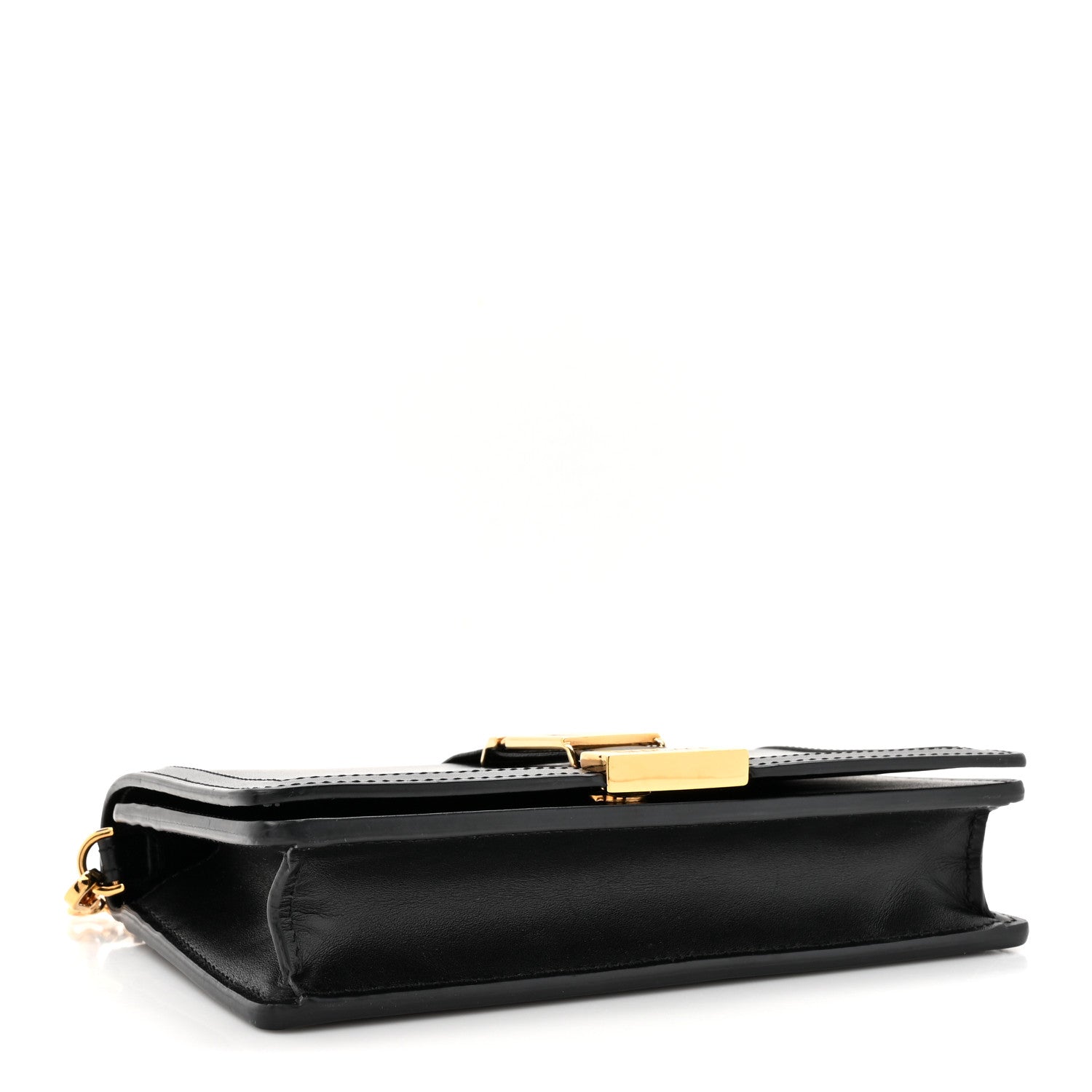 Versace Calfskin Greca Goddess Wallet On Chain Black 4 of 14