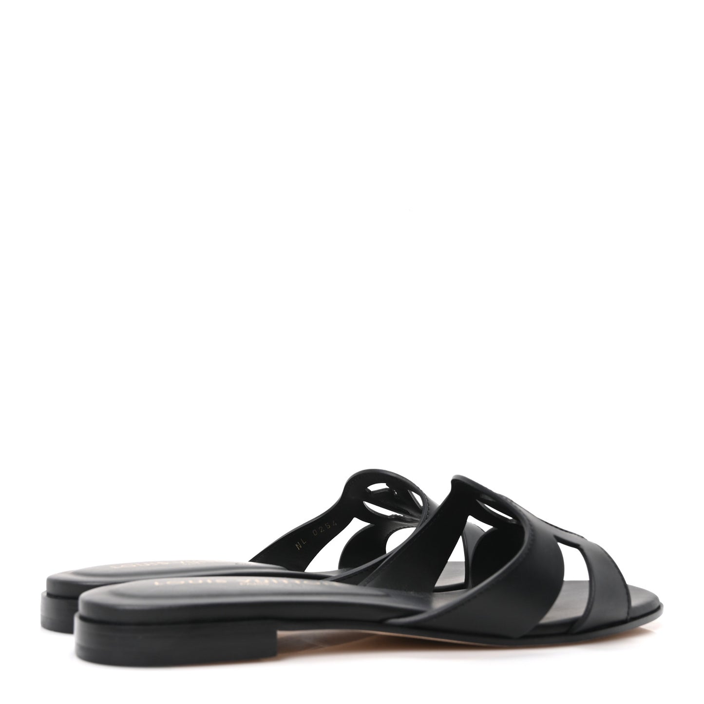 Calfskin LV Isola Flat Sandals 39 Black