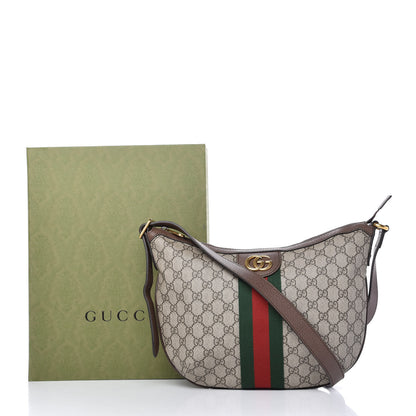 Gucci GG Supreme Monogram Web Small Ophidia Half Moon Hobo Brown 11 of 11
