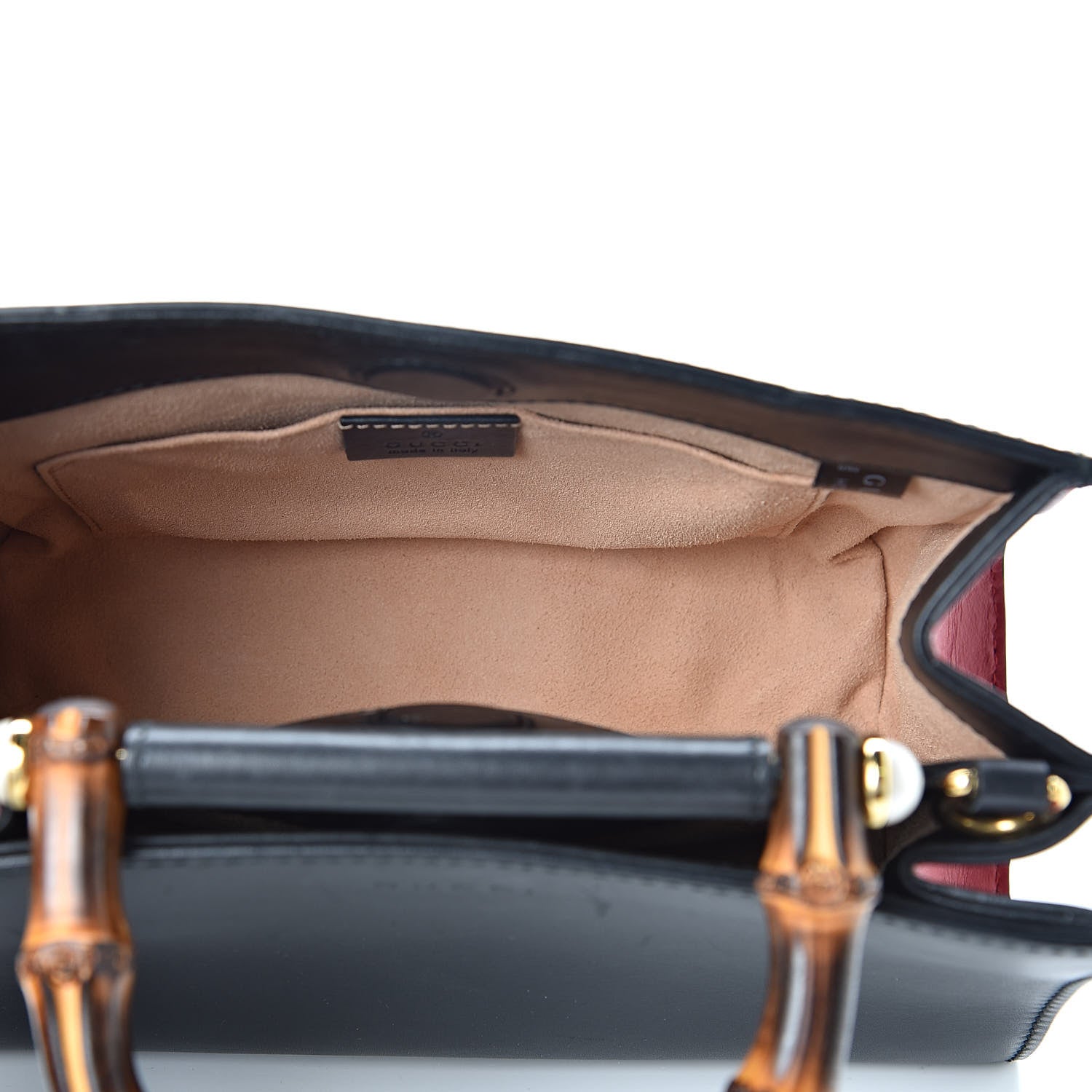 Gucci Nappa Bamboo Web Mini Nymphaea Top Handle Bag Black 6 of 17