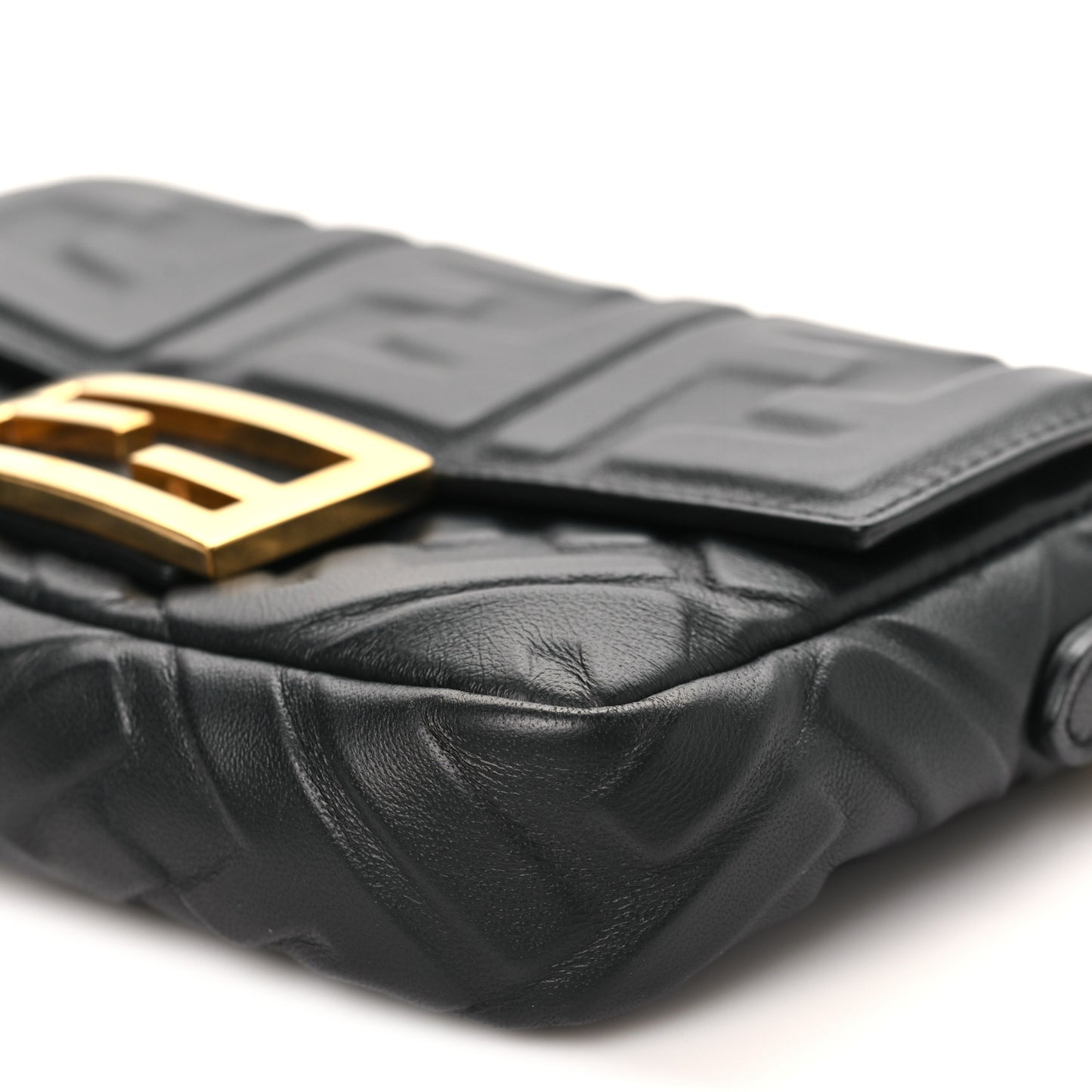 Nappa FF 1974 Embossed Mini Baguette Black