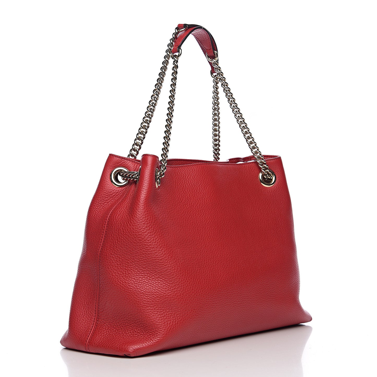 Pebbled Calfskin Medium Soho Chain Shoulder Bag Tabasco Red