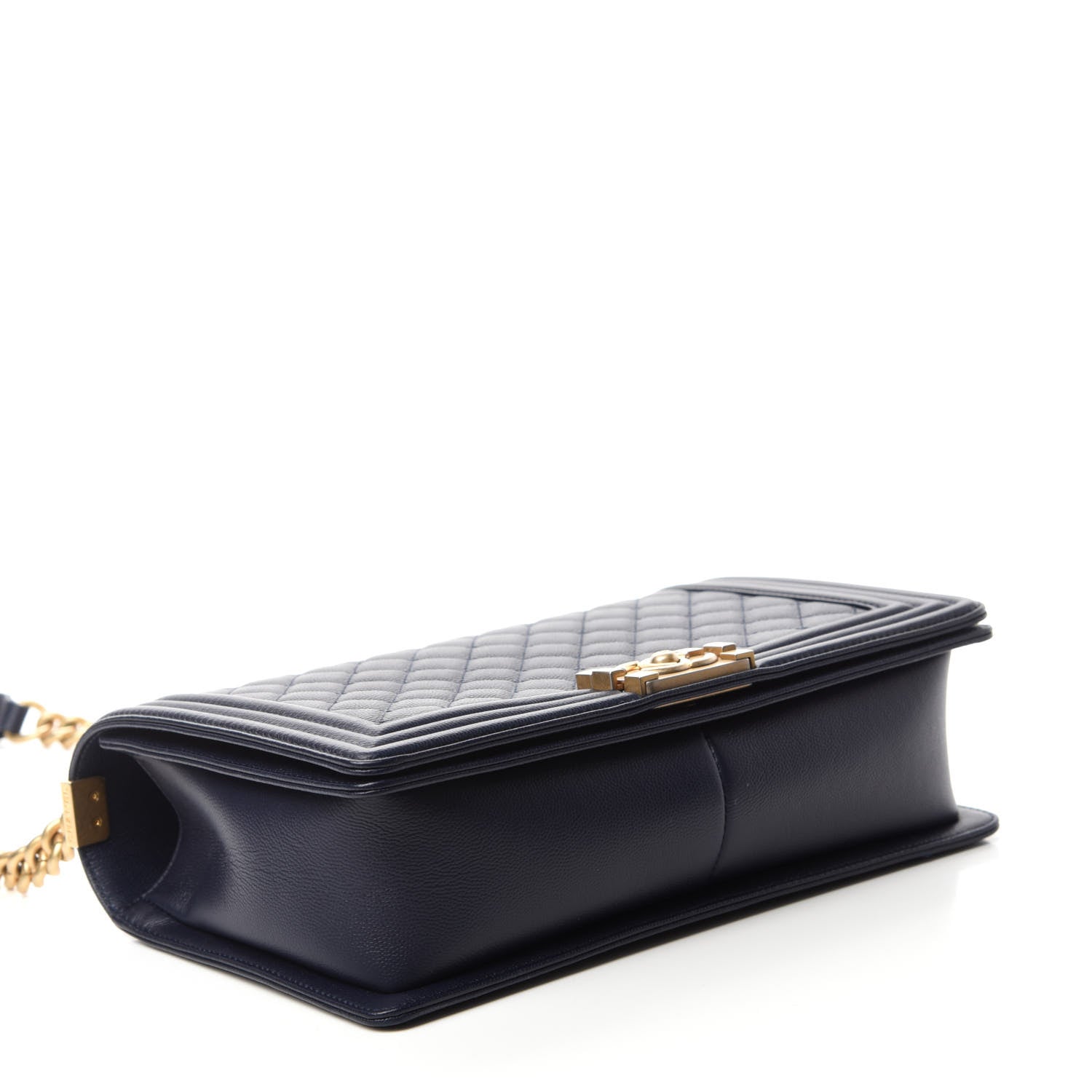 Chanel Caviar Quilted New Medium Boy Flap Dark Navy Blue 4 of 11