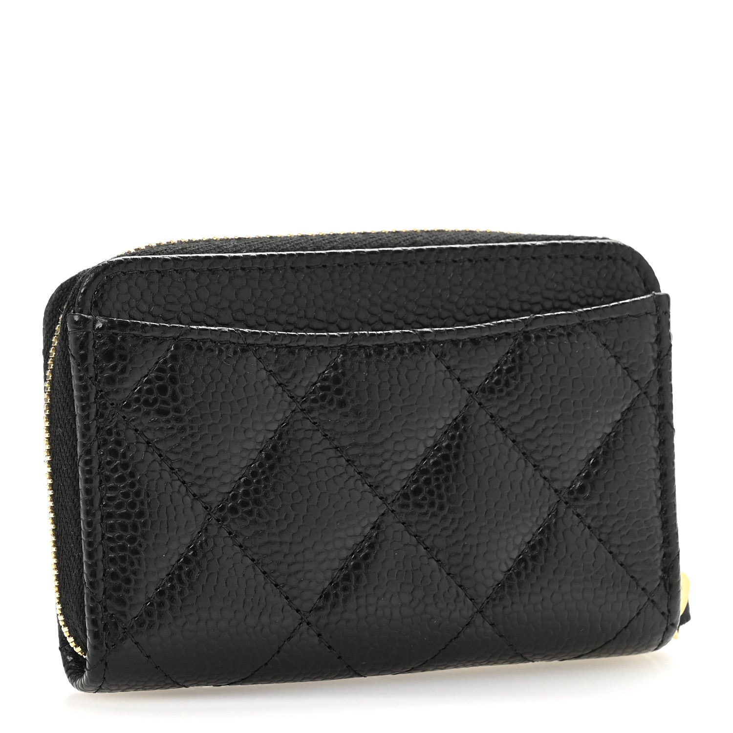 Chanel Caviar Quilted Zip Coin Purse Black 3 of 8