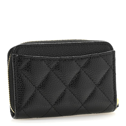 Chanel Caviar Quilted Zip Coin Purse Black 3 of 8