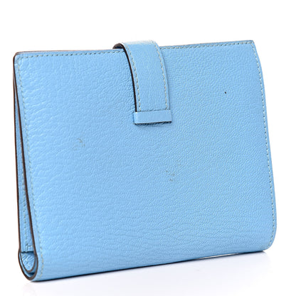 Hermes Chevre Mysore Bearn Compact Wallet Celeste 3 of 13