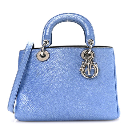 Christian Dior Metallic Bullcalf Mini Diorissimo Tote Blue 1 of 11
