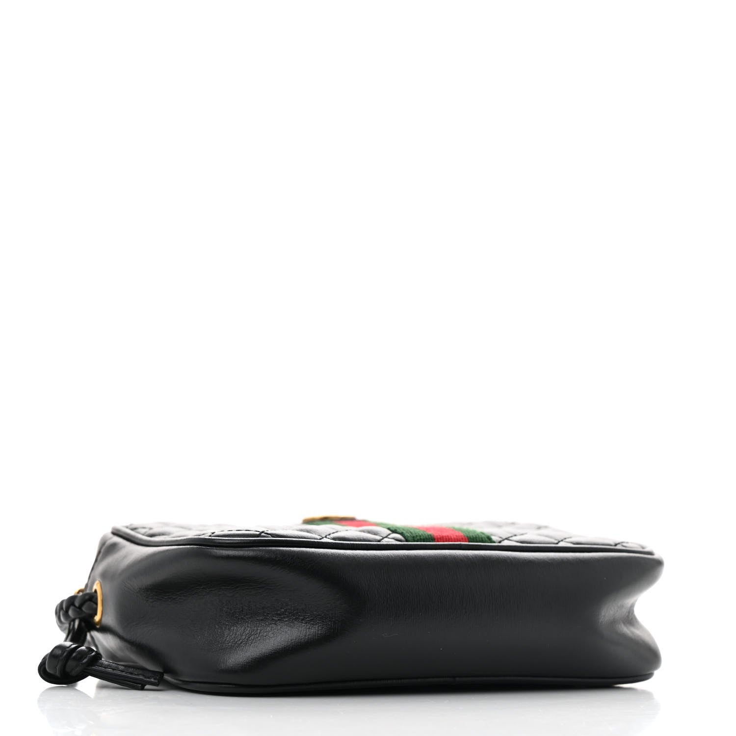 Gucci Calfskin Trapuntata Web Mini GG Shoulder Bag Black 4 of 12