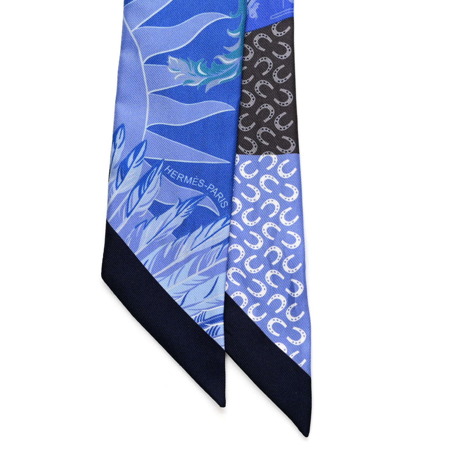 Hermes Silk Cheval Phoenix Twilly Marine Ciel Cobalt 4 of 4