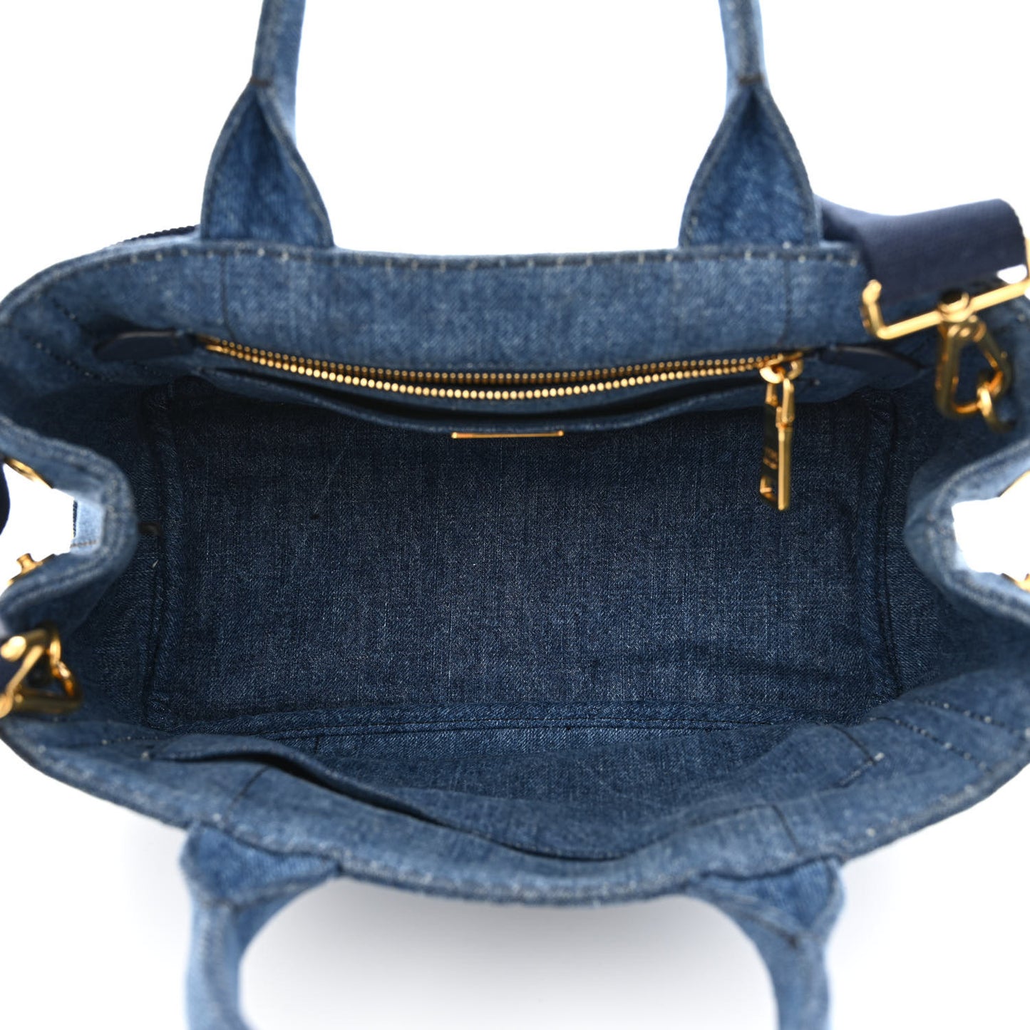 Denim Small Logo Tote Bleu