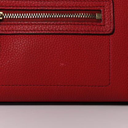 Celine Drummed Calfskin Nano Luggage Red 15 of 27