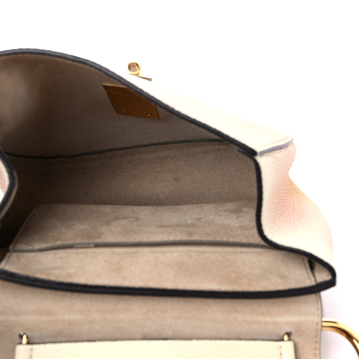 Grained Calfskin Lambskin Ombre Mini Drew Shoulder Bag Orange Mimosa