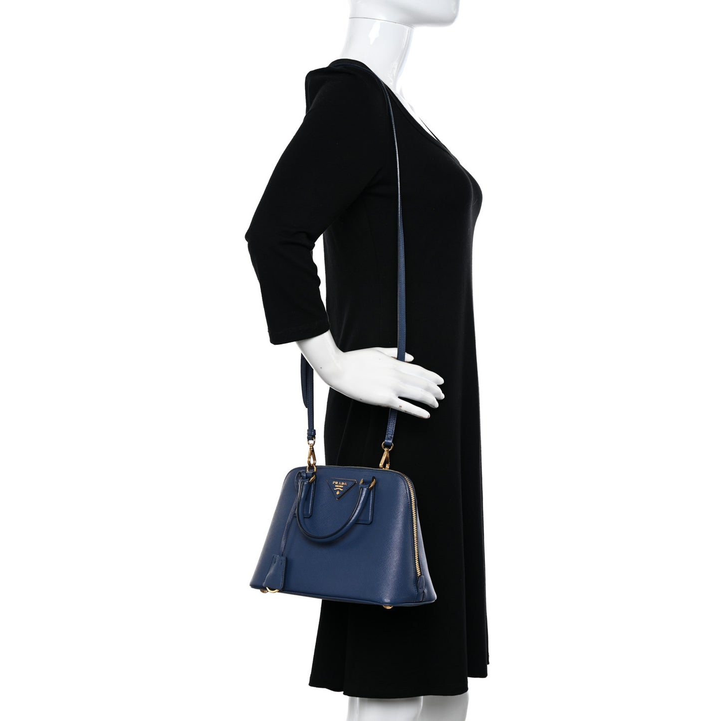 Saffiano Lux Small Promenade Tote Bluette