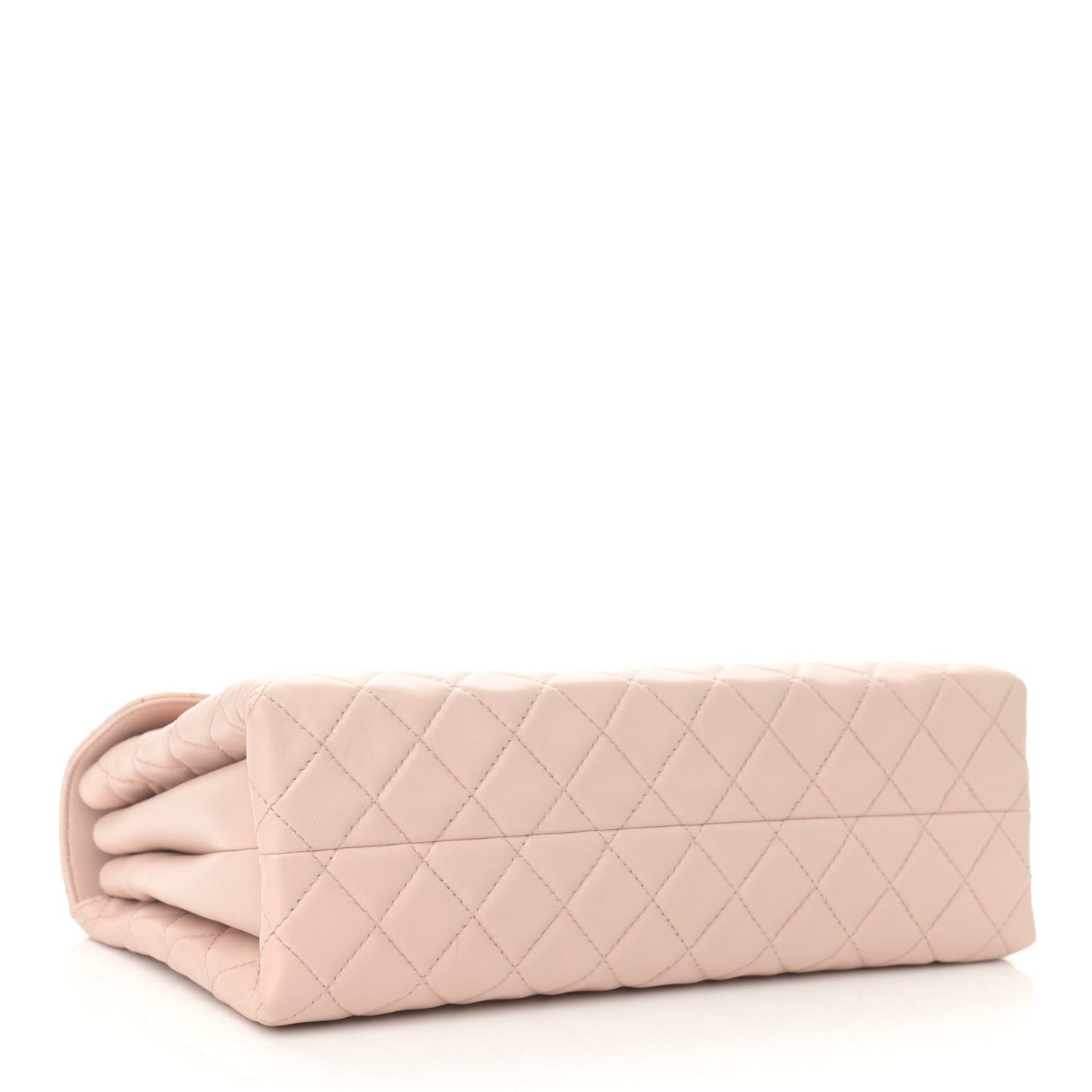 Lambskin Quilted Jumbo Chanel by 4 Flap Light Beige