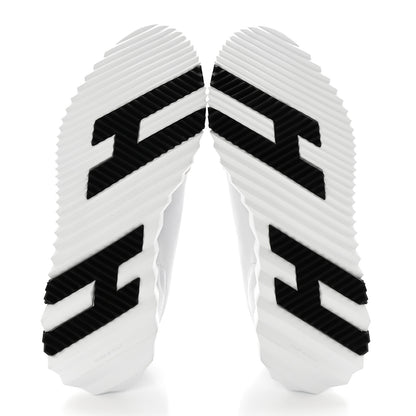 Hermes Goatskin Suede Goatskin Bouncing Sneakers 39 White Black 5 of 7