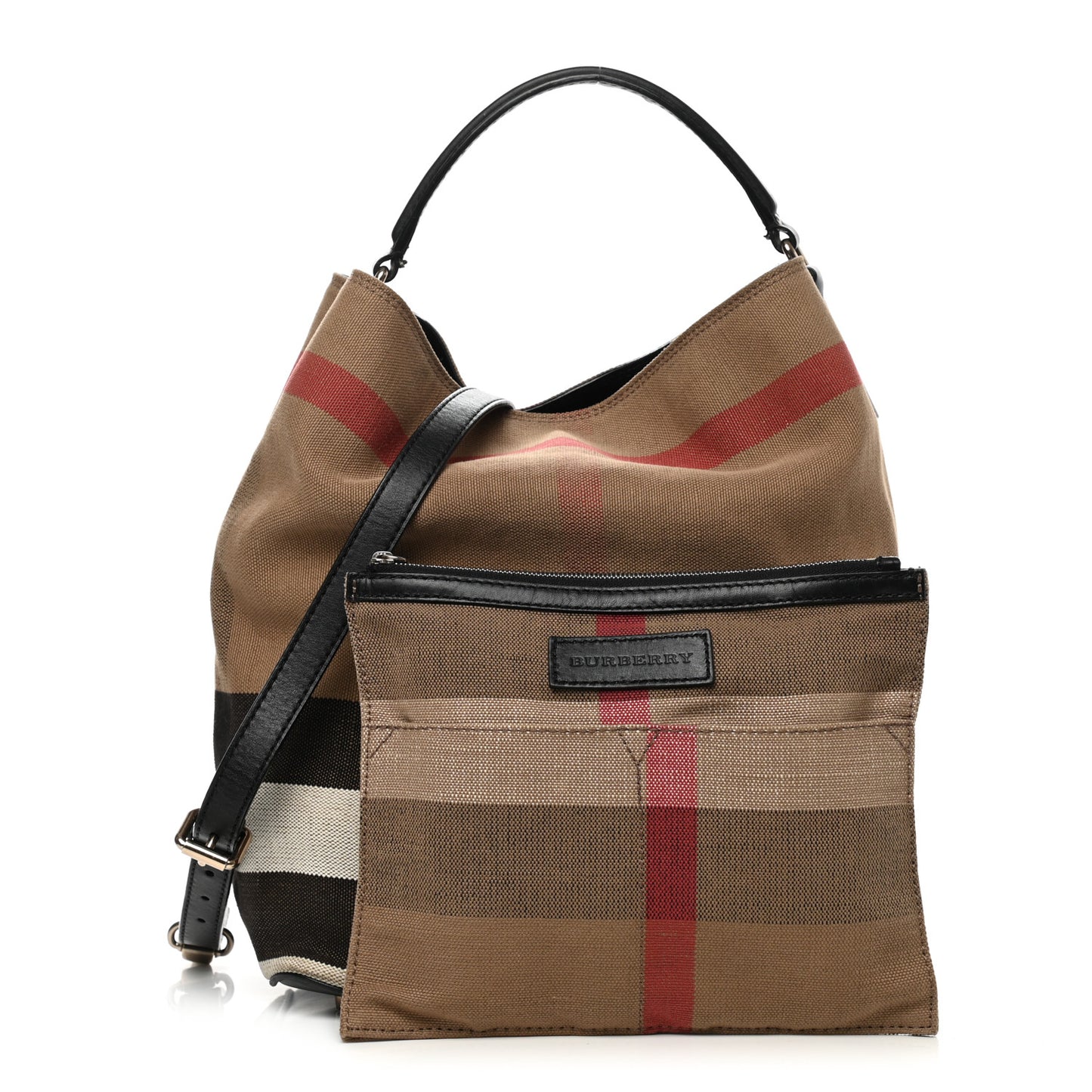Canvas Mega Check Medium Ashby Hobo Saddle Black