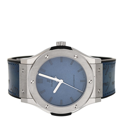 Hublot Stainless Steel Titanium Calfskin 45mm Classic Fusion Berluti Scritto Limited Edition Automatic Watch Blue 511.NX.050B.VR.BER16 2 of 4