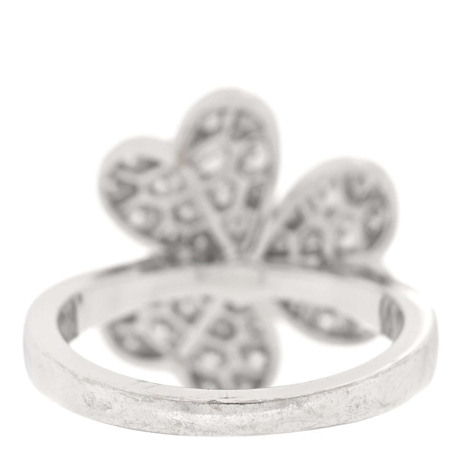 Van Cleef & Arpels 18K White Gold Diamond Small Frivole Ring 48 4.5 3 of 4