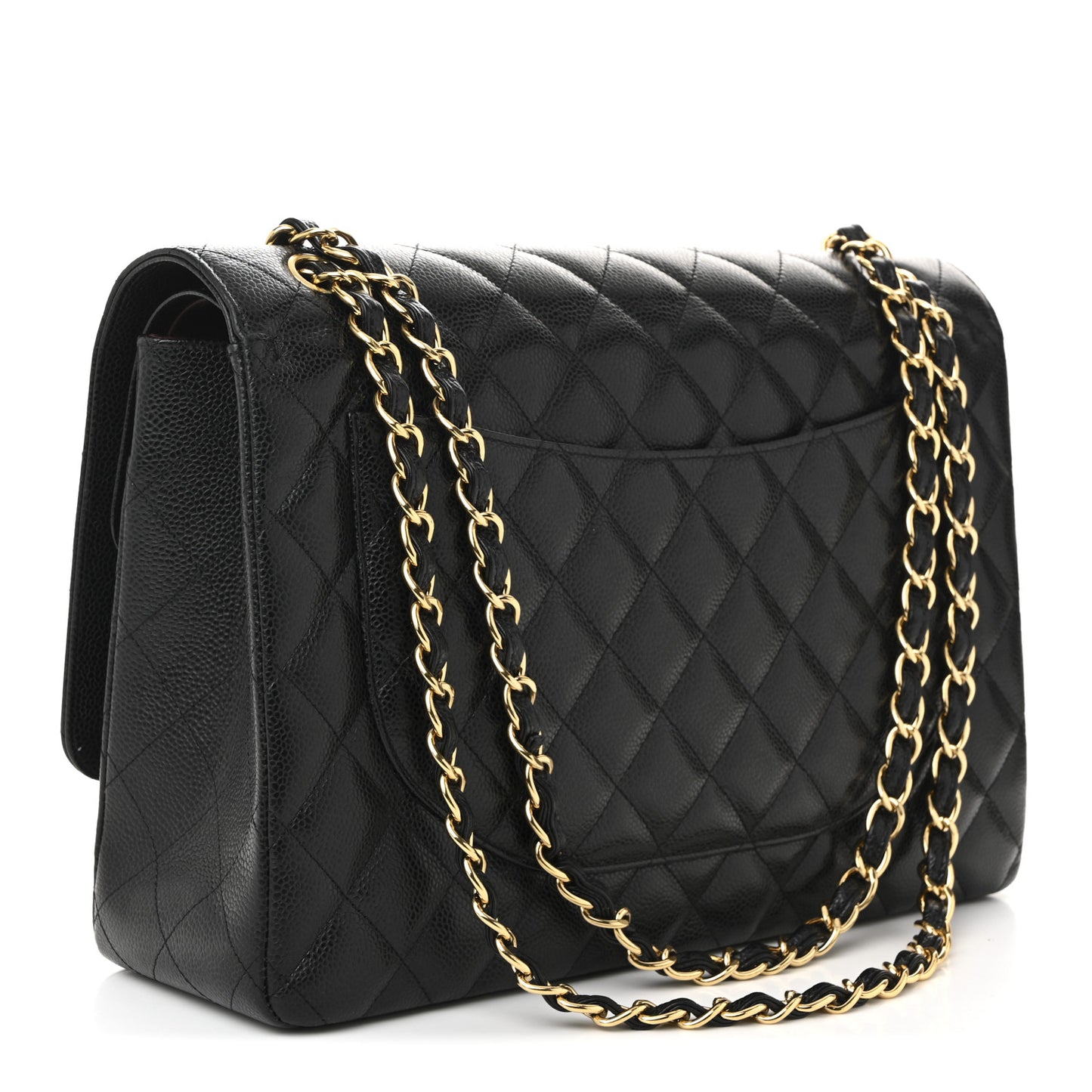 Caviar Quilted Maxi Double Flap Black